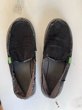 Sanuk Black Slip-On Casual Shoes